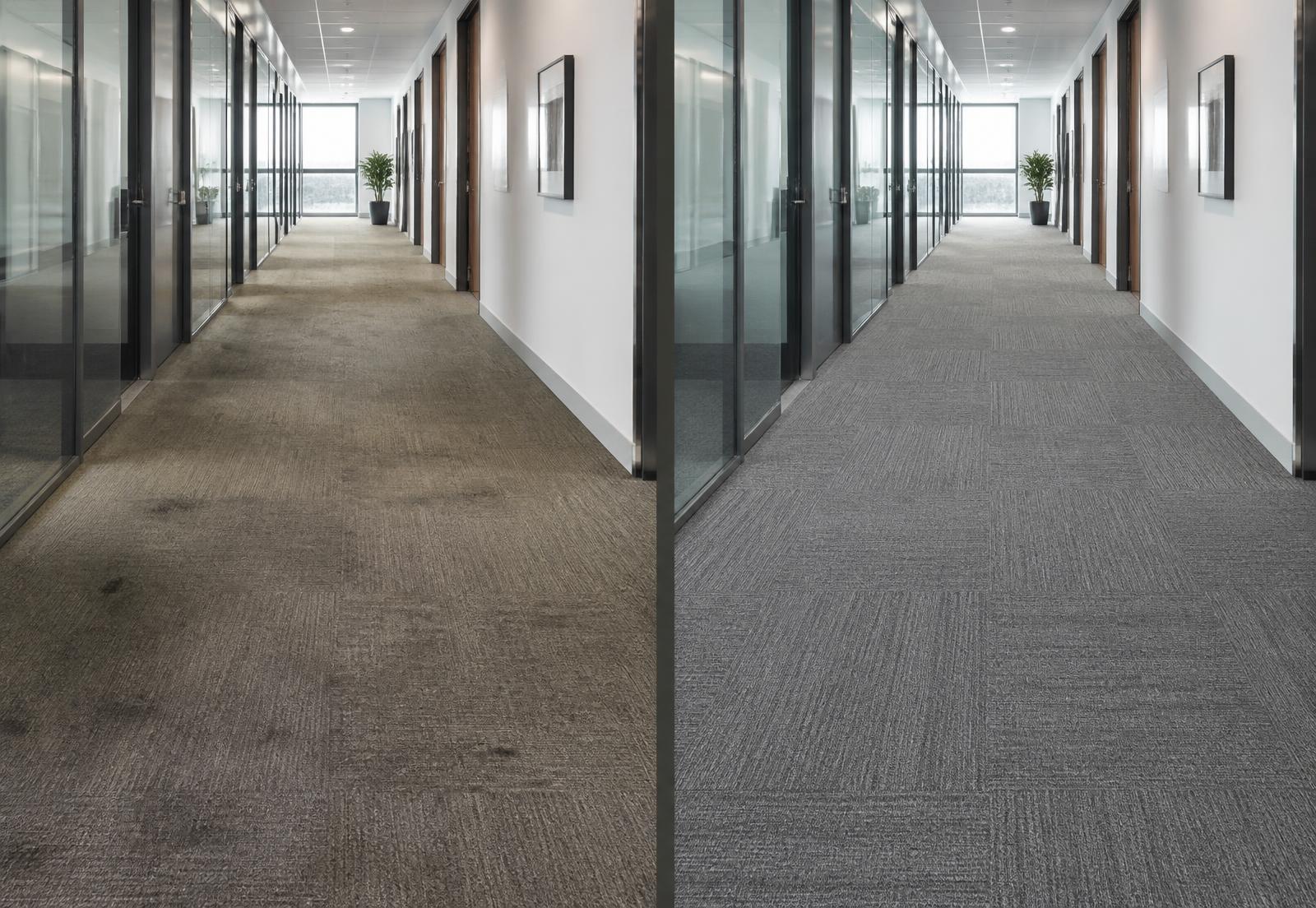 Before and after commercial carpet extraction